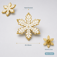 Broche Flocon de Neige Unique 3D en Émail Souple, Bijou de Noël Doré, Vente en Gros, Épingles de Revers, Badges Métalliques Personnalisés, Usine OEM