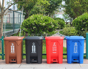 <strong>50L</strong> Red Colorful <strong>Bin</strong> Waste 13 Gallon Pedal Trash Cans Plastic <strong>Rubbish</strong> <strong>Bin</strong> - Product Image 5