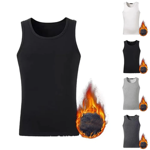 Custom US Size Men Casual Fleece Lined Tank <b>Top</b> Vest Underwear Warm Thermal Base <b>Layer</b> Undershirt Sherpa Lined Sleeveless Shirt - Product Image 3