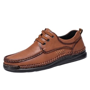 Scarpe da <span class=keywords><strong>Uomo</strong></span> Popolari Stile Retrò Casual con Lacci Punta Tonda Stile Britannico Alla Moda Antiscivolo in Pelle Comode e Durevoli - Product Image 5