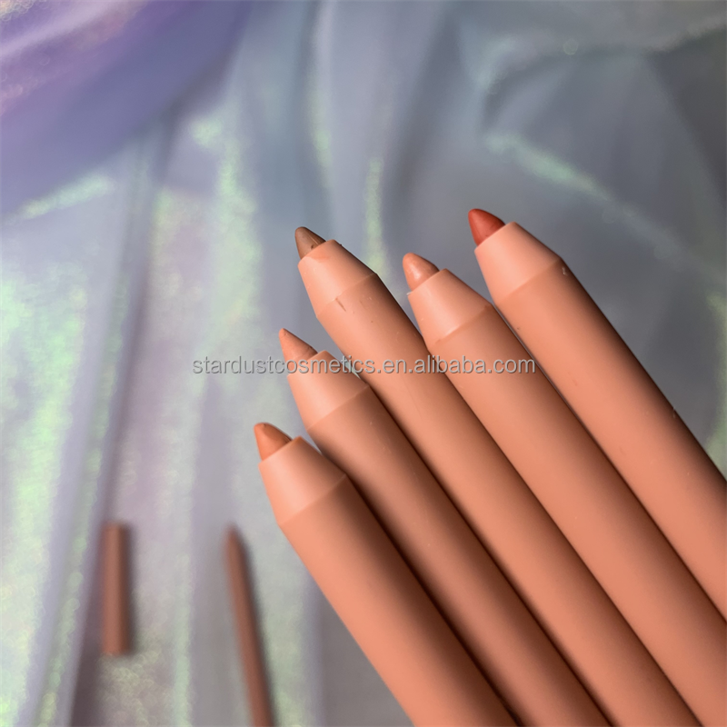 Фирменный Розовый Футляр для губ с автоматической трубкой, 5 цветов, карандаш для губ, Стойкая подводка для губ, карандаш с точилкой, Косметика для макияжа