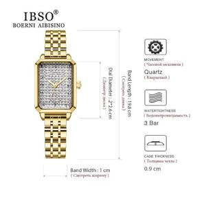 <span class=keywords><strong>IBSO</strong></span> Rose luxe en acier inoxydable femmes montres à Quartz élégant goutte de pluie conception dames montres quotidiennes - Product Image 3