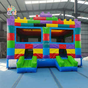 <span class=keywords><strong>Castillo</strong></span> <span class=keywords><strong>Hinchable</strong></span> Bloques Construcción con Aro Baloncesto y Obstáculos, Bouncy Castle Inflable <span class=keywords><strong>para</strong></span> Alquiler Fiestas Infantiles - Product Image 2