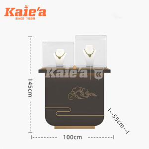 Etalase Perhiasan Desain Modern, Lemari Pajang Perhiasan Kaca, Etalase Perhiasan Marmer dengan Lampu LED - Product Image 5
