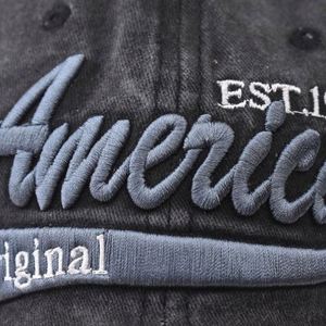 Gorra de béisbol deportiva vintage de algodón lavado con visera y logo 3D bordado de América de 6 paneles para mujer, al por mayor - Product Image 6