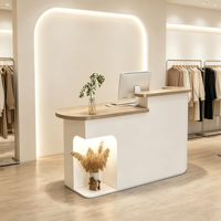Bureau d'accueil moderne et durable en bois pour hôtel, hôpital, supermarché et salon de beauté