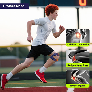 Youjie thiết kế mới Unisex tập thể dục xương bánh chè bảo vệ Gel 3 trong 1 có thể điều chỉnh 3D dệt kim chân Doanh vành đai ban nhạc xương bánh chè dây đeo đầu gối - Product Image 5