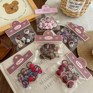 Mini-attaches pour cheveux à motif écossais en forme de cœur, élastiques pour queue de cheval pour enfants, accessoires mignons pour petites filles - Product Image 2