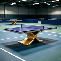 Table de tennis de table d'intérieur à base unique en forme de gourde, structure en acier robuste HDF avec kit de filet de luxe pour clubs et écoles - Vente en gros usine