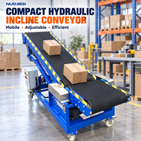 Convoyeur à bande inclinée hydraulique mobile, machine de chargement et de déchargement à hauteur réglable pour camion et conteneur