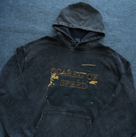 Sudadera con capucha impresa personalizada Colorful Men Heavyweight Hoodie Acid Wash Terry Fabric 420GSM Sudadera con capucha con estampado de transferencia personalizada para hombre