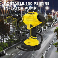 Compresseur d'air portable pour pneus, gonfleur de pneus 150 PSI, pompe manuelle pour pneus de voiture et de moto, batterie rechargeable, affichage numérique