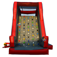 Mur d'escalade gonflable durable avec deux pistes et toboggan, en PVC de qualité commerciale, conçu pour les jeux d'enfants en extérieur et la location