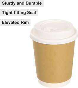 Couvre-tasses jetables biodégradables en fibre de bagasse de 80 mm et 90 mm pour gobelets à café chauds de 8/12/16 oz - Product Image 3