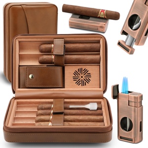 Estuche de Viaje para Cigarros de Lujo al por Mayor, de Cuero PU con Cremallera, Humidor Protector Personalizable, Funda/Bolsa - Product Image 1