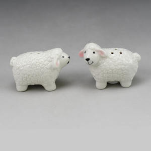 الجملة الأغنام على شكل الحيوان السيراميك الخزف الملح و هزازة فلفل مجموعة - Product Image 4