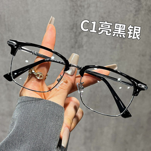 Lunettes optiques demi-cerclées 31267, protection anti-lumière bleue, unisexe, verres PC, largeur de monture moyenne, origine Taizhou - Product Image 2