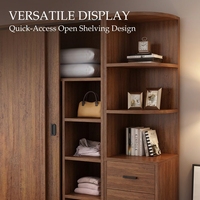 Armoire personnalisable en bois naturel, style moderne et minimaliste, durable, grande capacité, gain de place pour chambre et dressing d'appartement