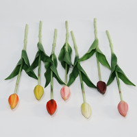 Bouquet de tulipes classiques en gel souple au toucher réel - Fait main, léger, durable, bouquet de fleurs artificielles pour la décoration de la maison et des événements