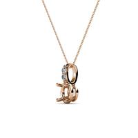 Collier à pendentif Semi-montant, ensemble de colliers avec fermoir cloutée en diamant, or jaune 14K