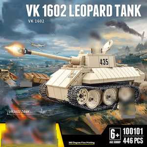 Kit de modèle en plastique de char Leopard VK1602 de la Seconde Guerre mondiale, 446 pièces, jouet éducatif de construction, char allemand Panther, blocs de construction en briques - Product Image 6