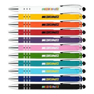 Plastic Abs Soft Rubber Ball Point <b>Pens</b> With Customized Logo Printed for Writied Blue Black <b>Refill</b> - Product Image 4