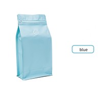 Sacs à café en gros, sacs Mylar à fond plat, pochettes verticales avec fermeture éclair, scellage sur huit côtés, pochettes refermables en aluminium