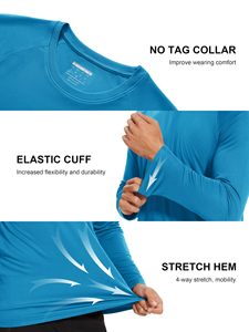 เสื้อยืดคอกลมแขนยาวสีขาวเสื้อยืดกีฬาคอกลมพิมพ์ลายโลโก้ได้ตามต้องการ - Product Image 3