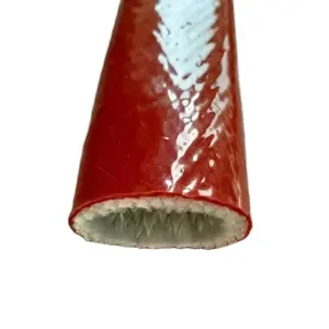 Low Price Brick Red Fiberglass Sleeving Tube Expandable Fiberglass Braided Sleeve