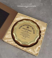 Plaque d'honneur personnalisable en métal et bois, plaquée or, avec impression feuille d'or pour récompense d'employé exceptionnel