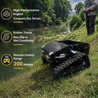 Tondeuse à gazon télécommandée avec 40 fonctions °   Capacité d'escalade ; Robot tondeuse à gazon antidérapant sur chenilles en caoutchouc ; Vente directe d'usine