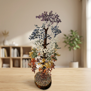 Arbre bonsaï à 7 chakras fait à la main 2000 pierres précieuses naturelles semi-précieuses cristal Reiki décor à la maison mascotte Feng Shui pour Noël - Product Image 2