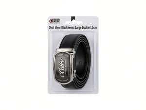 Fibbia per Cintura Ovale in Argento Annerito 5.0cm, Placcata in Metallo con Stampa a Trasferimento Termico - Product Image 1