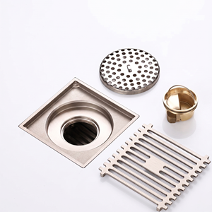 Siphon de sol carré moderne en laiton chromé 100 mm (4 pouces) pour hôtel, maison, salle de bain, cuisine – Anti-odeur, anti-colmatage, écologique - Product Image 4