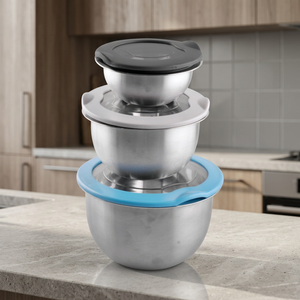 Cuenco Aldi Premium de acero inoxidable con tapa de plástico en azul cielo - Product Image 4