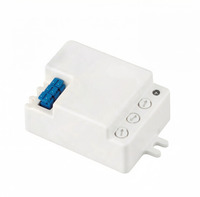 Détecteur de mouvement radar micro-ondes 5,8 GHz avec interrupteur lumineux, temporisation de détection réglable, distance de détection 1-8 m, montage en surface pour la maison