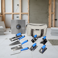 Ensemble d'outils de maçonnerie en acier inoxydable avec sac de rangement pour projets de plâtrage, de lissage et de rénovation