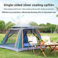 Carpa de Camping para Exteriores con Puertas y Ventanas Panorámicas, Sin Necesidad de Instalación, Resistente al Sol, Impermeable, de Tela Oxford, para Primavera/Verano/Otoño