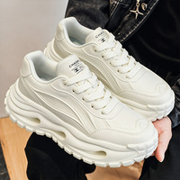 Baskets Chunky Rétro Noires et Blanches à Plateforme, Rehaussantes, Personnalisables avec Logo de Marque, Style Streetwear