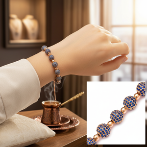 Sapphire Stone Five <b>Ball</b> Charm Design Made in Turkey <b>Ball</b> Chain Wholesale 925 Sterling Silver Jewelry - Product Image 3