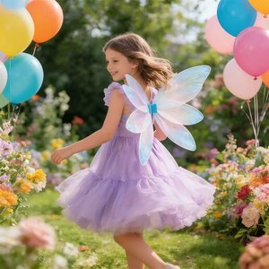 Ali di Fata a Forma di Libellula Personalizzate per Bambine, Ali Blu da Elfo e Angelo per Halloween, Feste di Compleanno, Travestimenti da Principessa per Bambini - Product Image 2