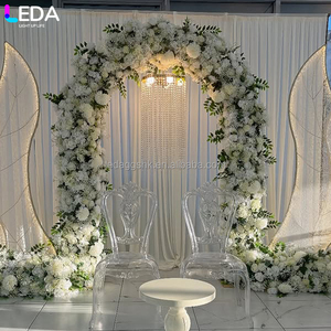 LEDA Wedding Event <b>Decor</b> Handmade Soft Artificial Silk Flower Greenery White Rose Flower <b>Arch</b> - Product Image 1
