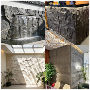 Panneau mural en pierre PU 3D imperméable brun clair 600*1200mm, grande dalle, design moderne, comptoirs pour la maison, panneau en pierre artificielle - Product Image 6