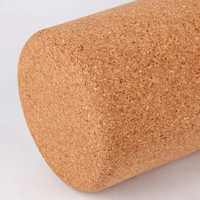 Rodillo de Espuma de Corcho Natural para Masaje de Tejido Profundo, Ejercicio de Yoga y Pilates para Recuperación Muscular