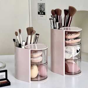 Rotatable <b>Makeup</b> <b>Brush</b> Holder Hair Organizer Desktop Storage Rack Cosmetic Accessories Display <b>Case</b> Cushion Beauty Egg Container - Product Image 3