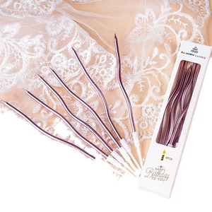 เทียนวันเกิดรูปทรงโค้งดีไซน์เกลียวตกแต่งเค้กสไตล์ฮันนี่แอนด์สวีทเนส อุปกรณ์ตกแต่งเค้กสไตล์อินส์ - Product Image 5