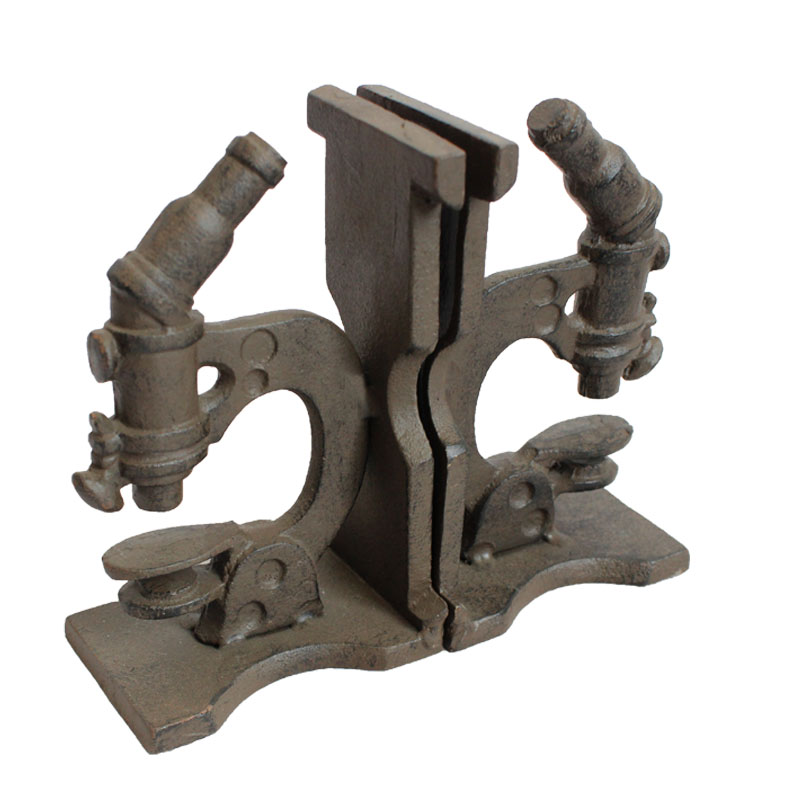 Винтажные металлические книжные наконечники с античным ржавчиным микроскопом/чугунная книжная полка Декор Рабочий стол спальня офис школа книжный дисплей