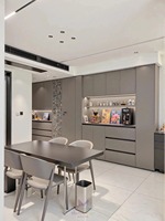 Meuble de cuisine modulaire en L, laqué brillant, sur mesure pour toute la maison, avec tiroirs de rangement, écologique, collection MetDomain