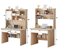 Bureau d'ordinateur en bois écologique avec étagère et chaise, montage facile, design convertible pour bureau à domicile et chambre - YQ A09S