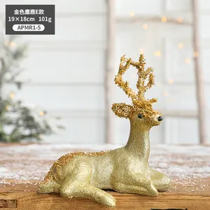 A decoração do Natal da rena do alce dourado do Xmas fornece o alce do Natal para a decoração do Natal